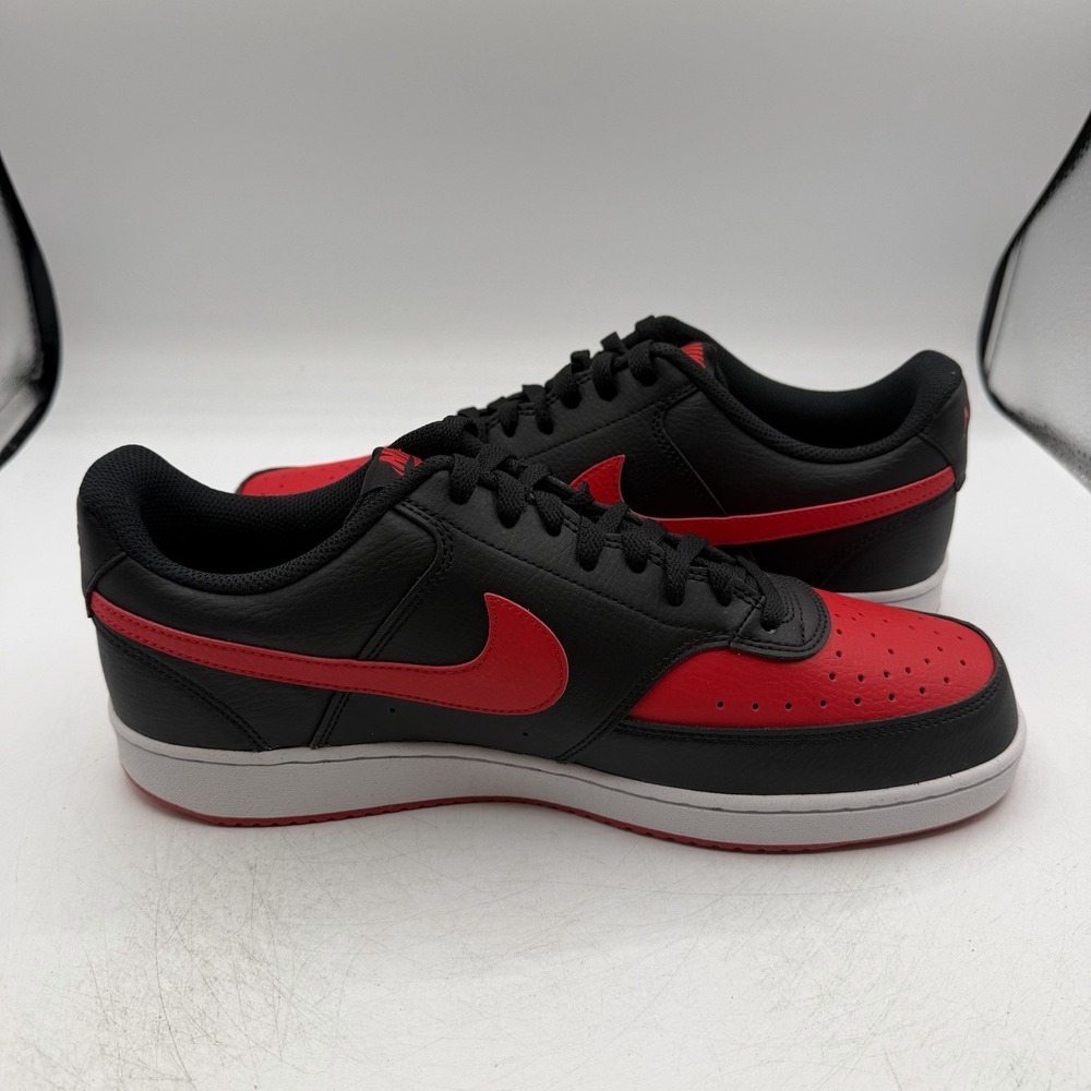 Nike Court Vision Low Next Nature NN Shoes Mens Sz 11.5 Black/Red FJ0685-010 - Picture 7 of 11